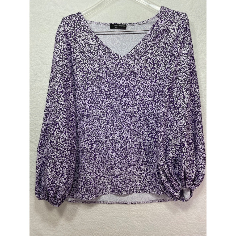 Coeur de Vague Womens‎ size XXL Tunic top with Balloon Sleeves  Purple